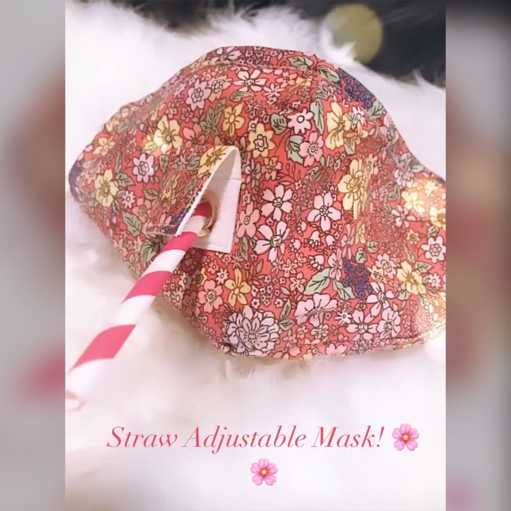 Straw Face Mask Adjustable New! 🌸